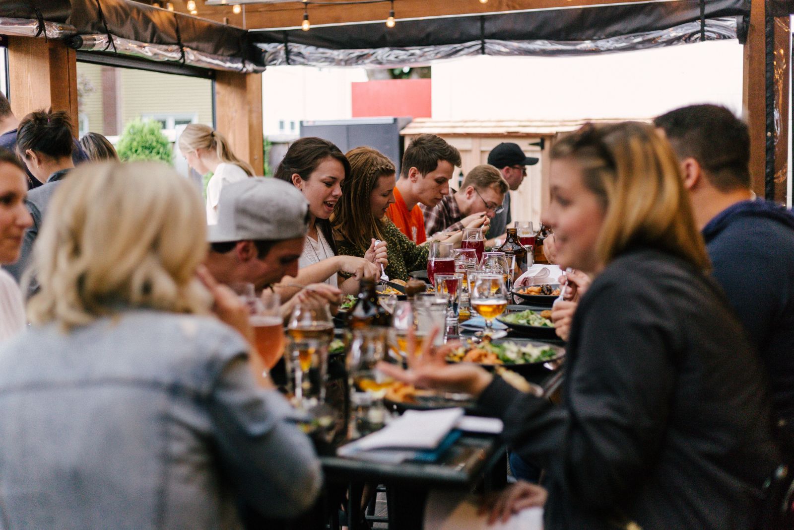 people eating at a table